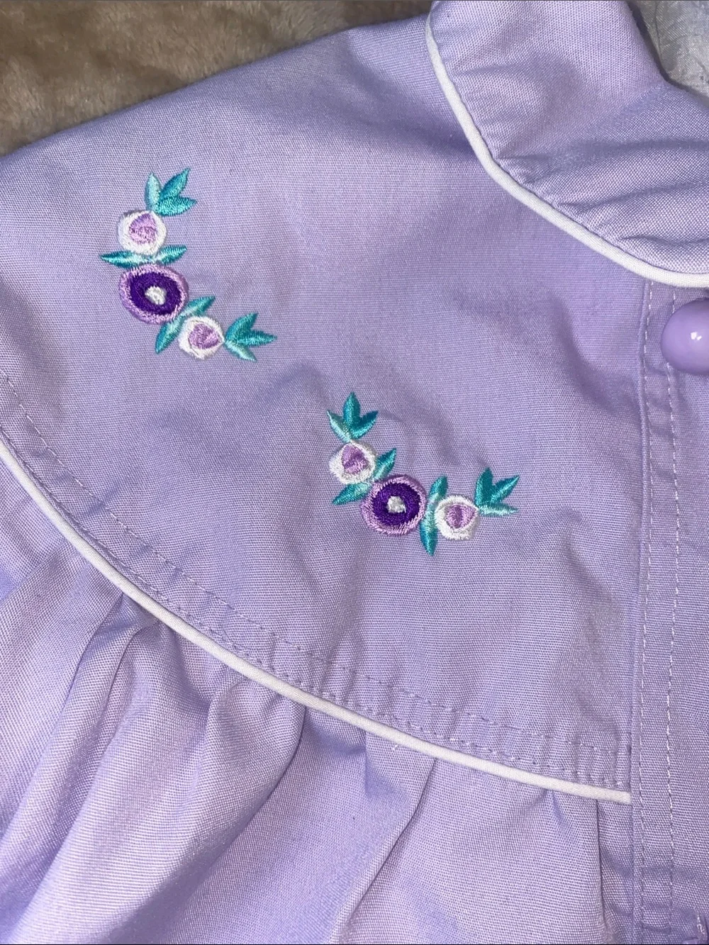 Vintage Picture Perfect Lilac Embroidered Girls' Coat